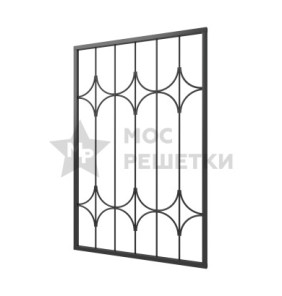 Распашная решетка на окно металлическая 1-43